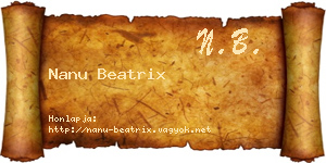 Nanu Beatrix névjegykártya