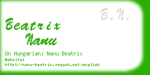 beatrix nanu business card
